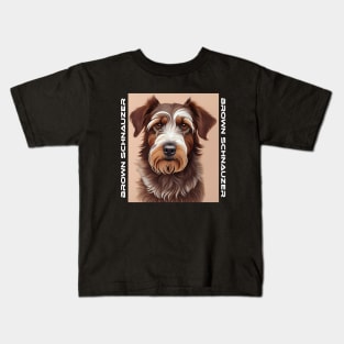 Brown Schnauzer Kids T-Shirt